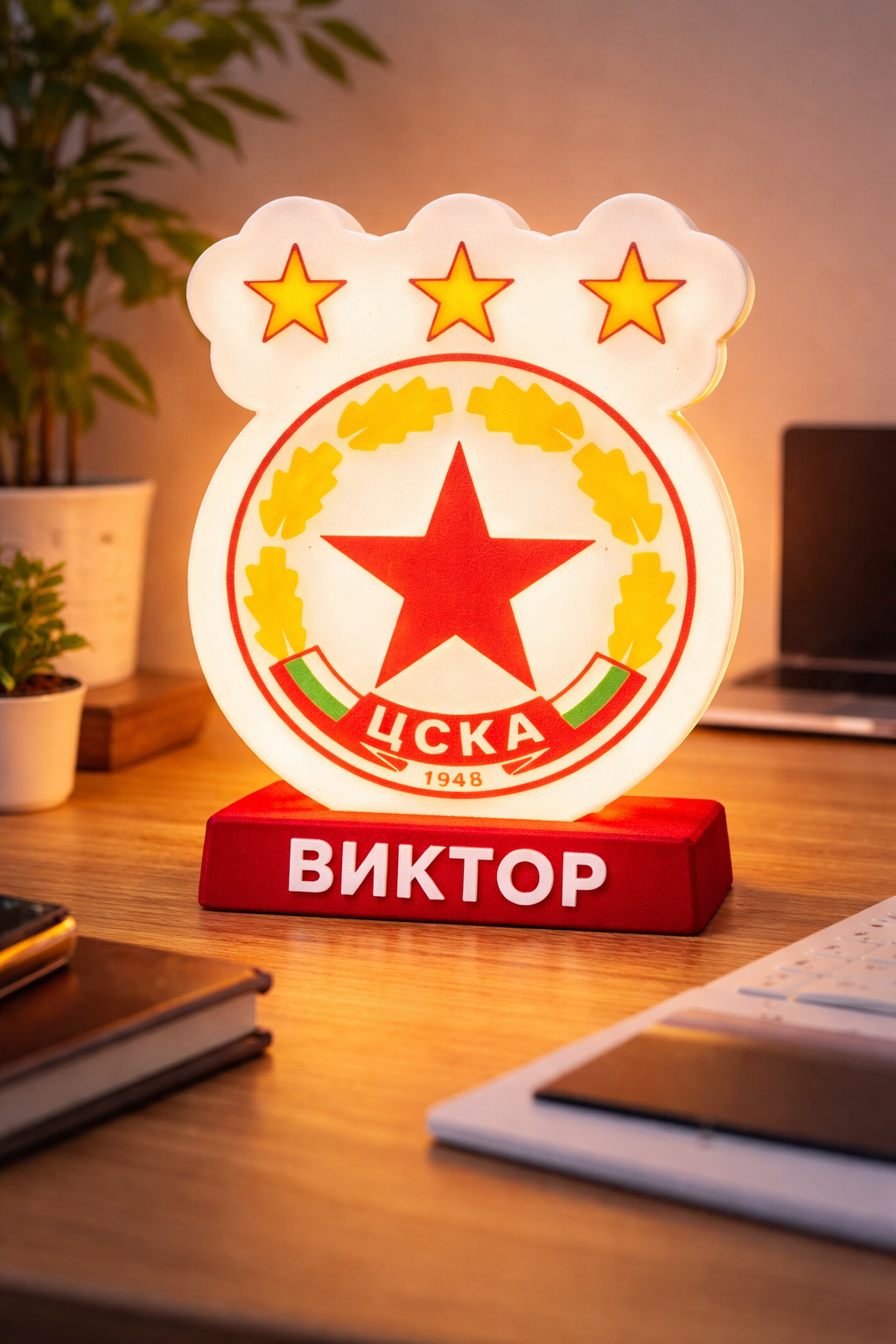 ⚽ 3D LED Лампа с Лого на Любим Отбор