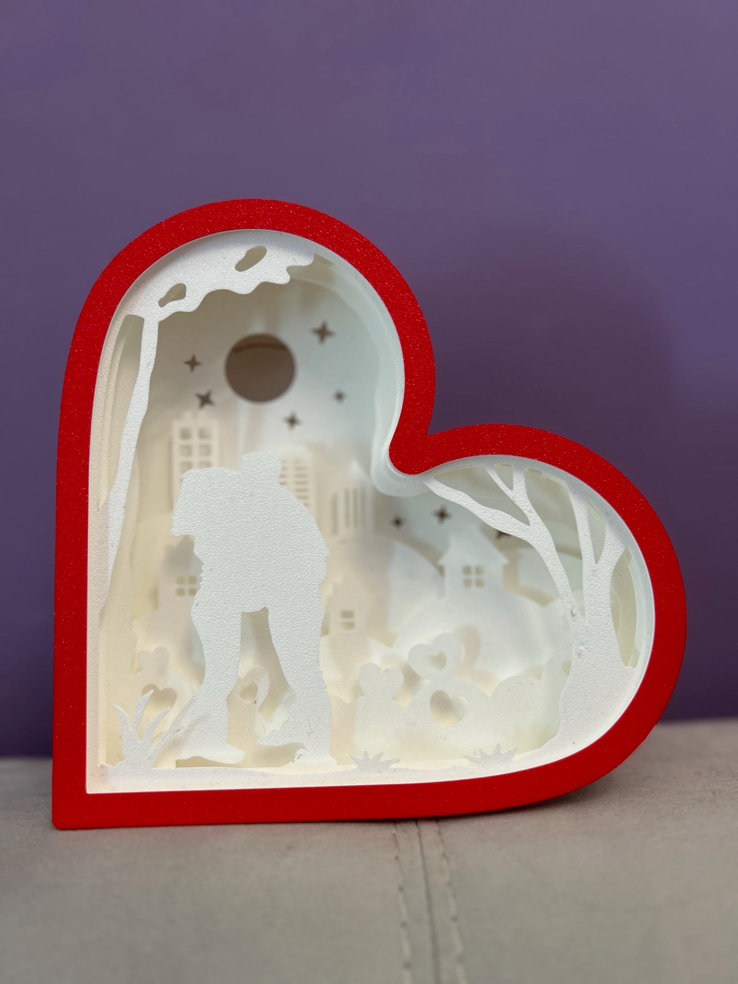 Персонализирана 3D Lightbox Лампа „Символ на Любовта“ - Вашата любима снимка, превърната в изкуство