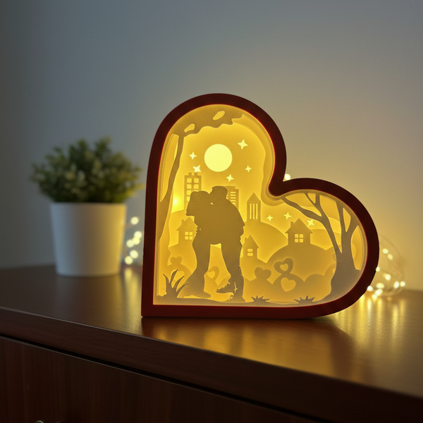 Персонализирана 3D Lightbox Лампа „Символ на Любовта“ - Вашата любима снимка, превърната в изкуство